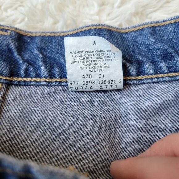 VTG Rare Levi's L2 Baggy Fit Striped Black White Denim Jeans Youth Kids 12 - Picture 7 of 8